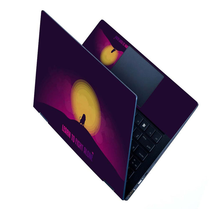 Full Panel Laptop Skin - Lion Fight Alone