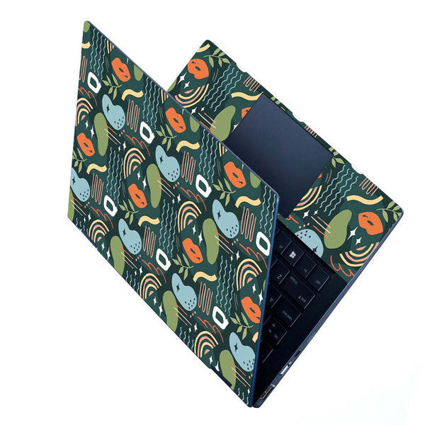 Full Panel Laptop Skin - Lip Design on Green