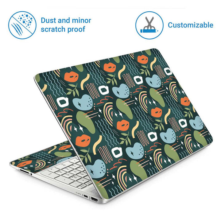 Full Panel Laptop Skin - Lip Design on Green