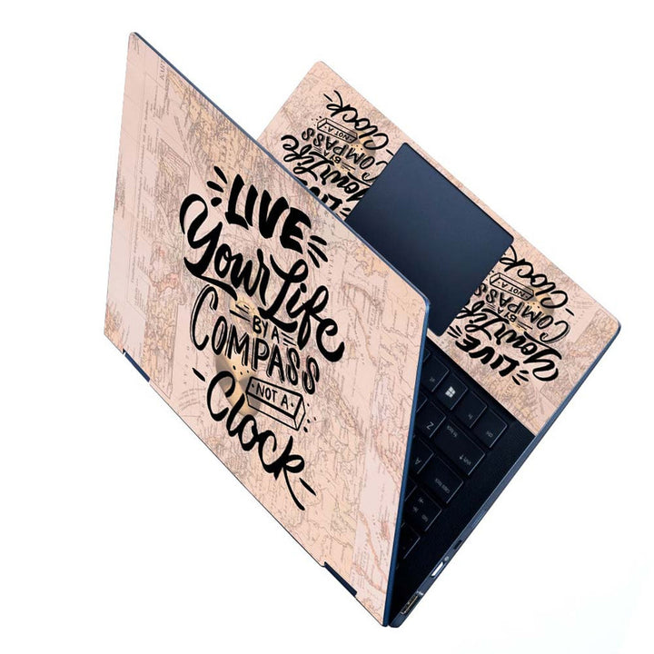 Full Panel Laptop Skin - Live Your Life Compass