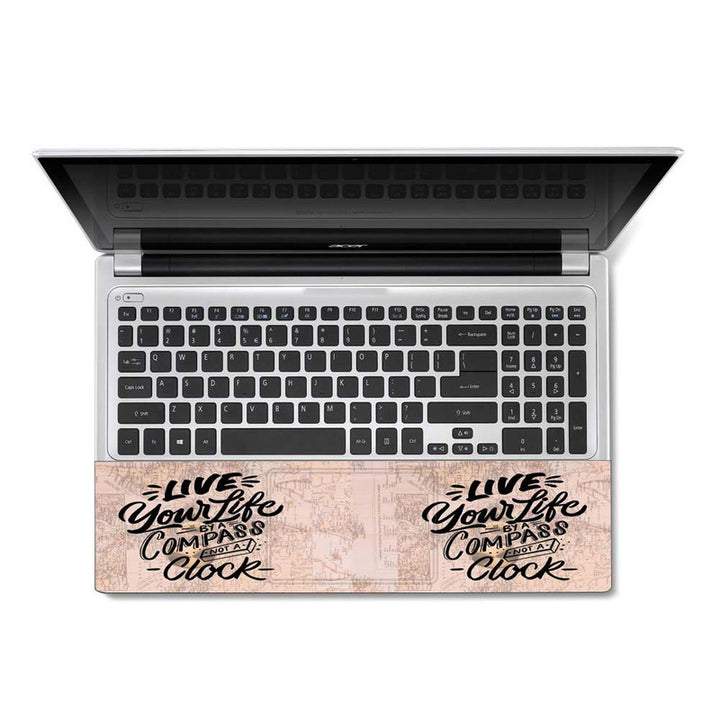 Full Panel Laptop Skin - Live Your Life Compass