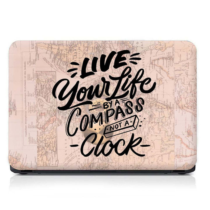 Full Panel Laptop Skin - Live Your Life Compass