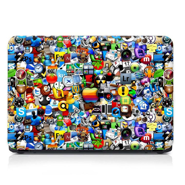 Full Panel Laptop Skin - Logo Sticker Bomb