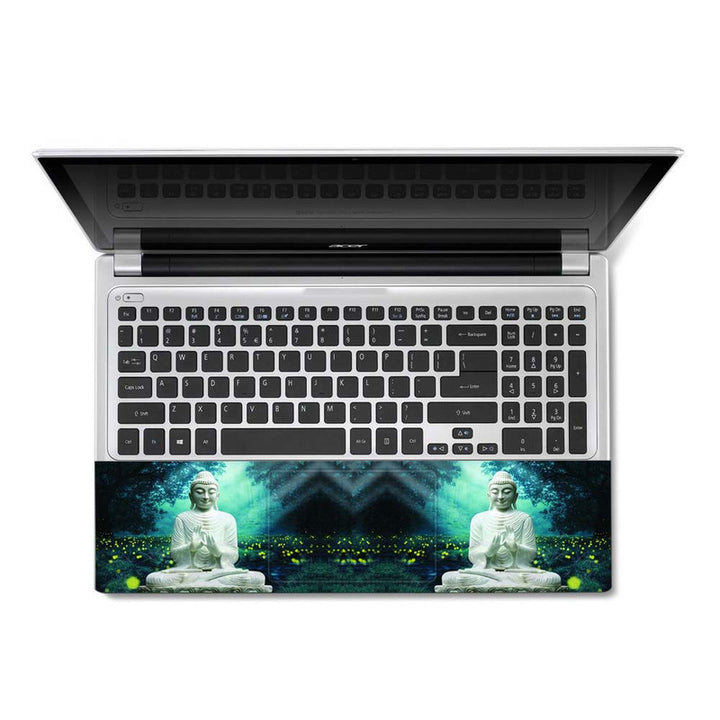 Full Panel Laptop Skin - Lord Buddha White on Nature
