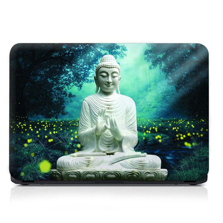 Full Panel Laptop Skin - Lord Buddha White on Nature