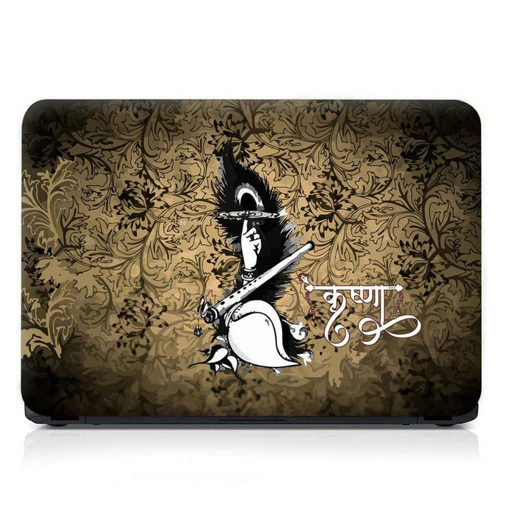 Full Panel Laptop Skin - Lord Krishna Flute Feather