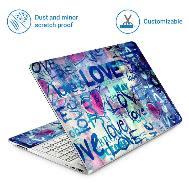 Full Panel Laptop Skin - Love Blue