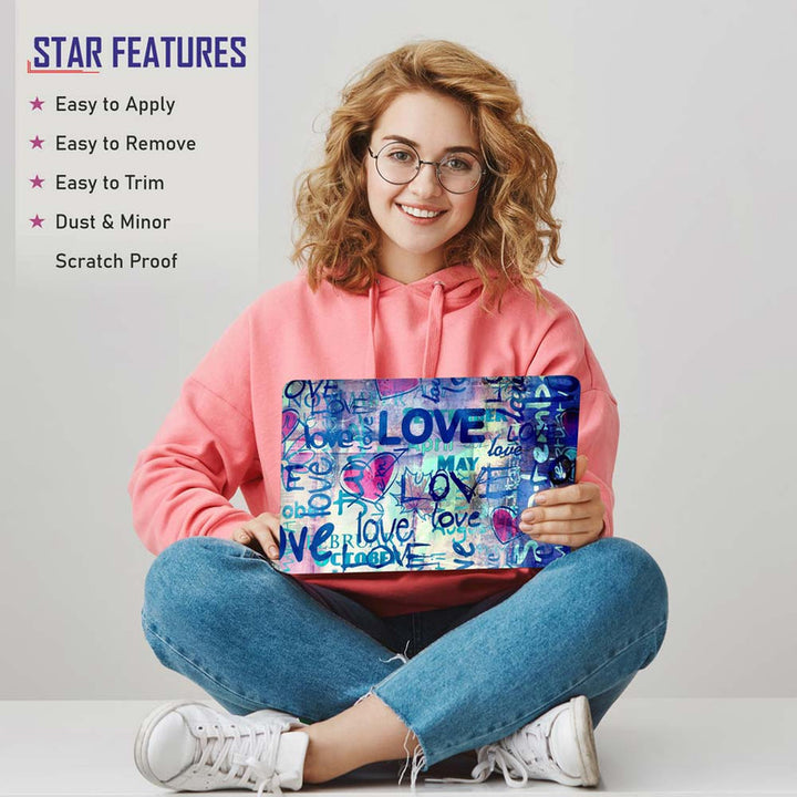 Full Panel Laptop Skin - Love Blue