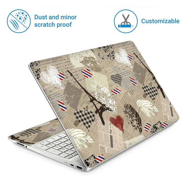 Full Panel Laptop Skin - Love Effiel Tower