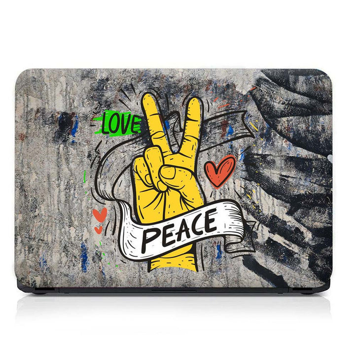 Full Panel Laptop Skin - Love Peace Hand