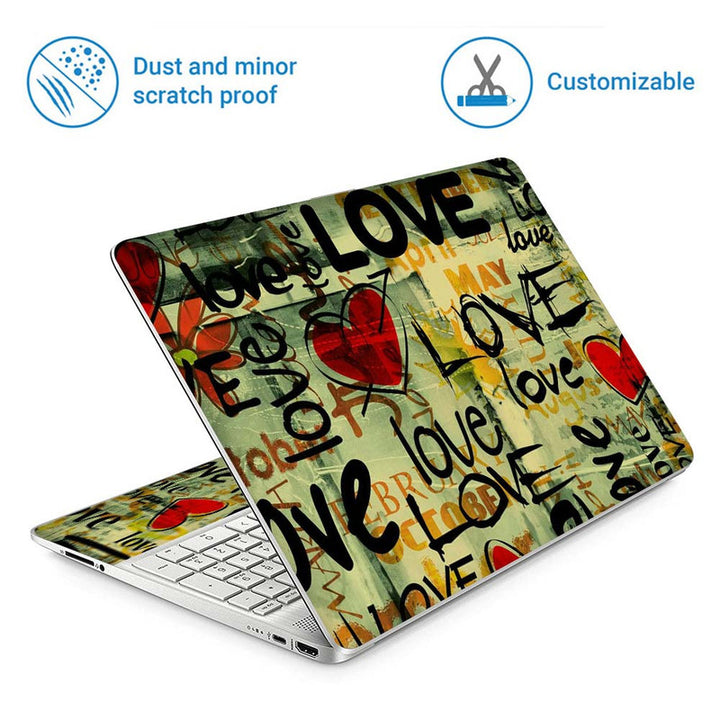 Full Panel Laptop Skin - Love Yellow