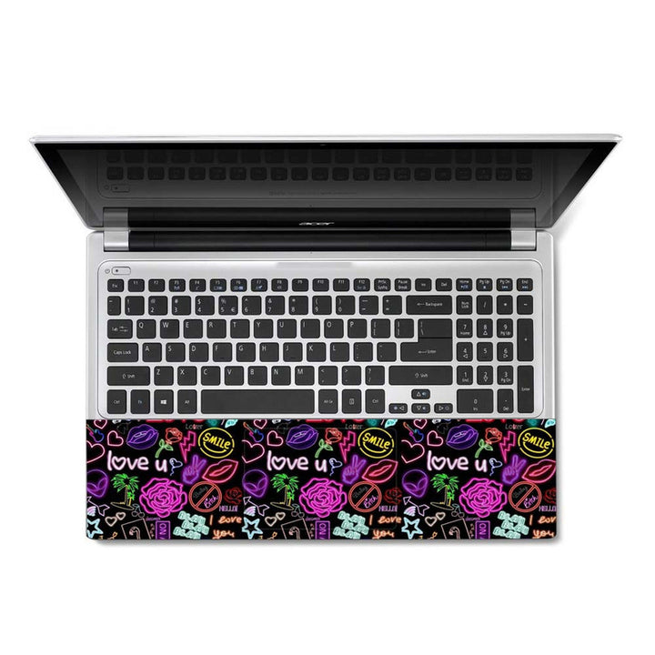 Full Panel Laptop Skin - Love You Neon