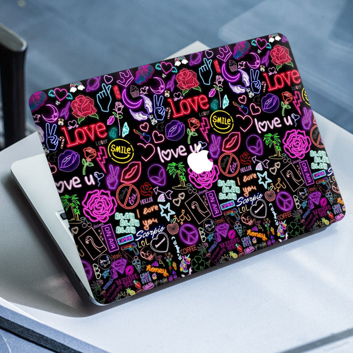 Laptop Skin for Apple MacBook - Love You Neon - SkinsLegend