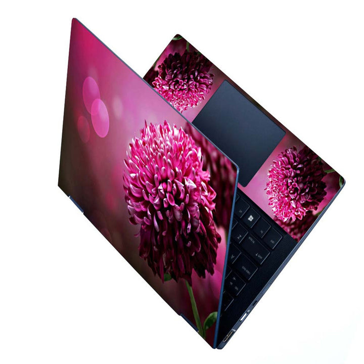 Full Panel Laptop Skin - Magenta Purple Big Size Flower