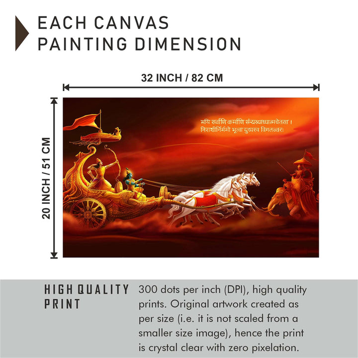 FineArts Rolled Canvas Painting - Mahabharat