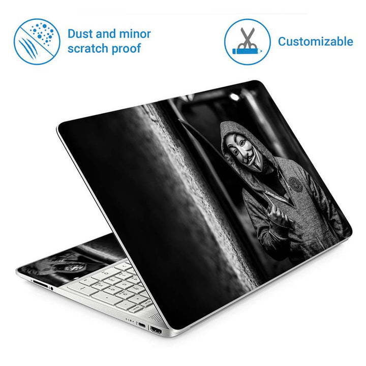 Full Panel Laptop Skin - Maskguy BW