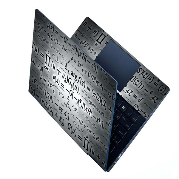 Full Panel Laptop Skin - Maths Equation Grey Abstract