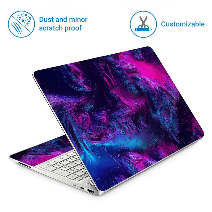 Full Panel Laptop Skin - Megenta Blue Rock Mesh