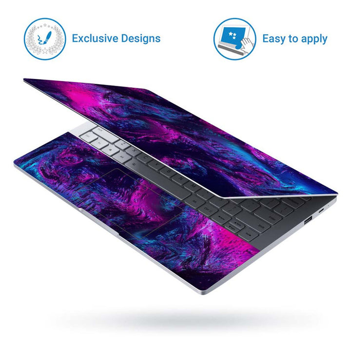 Full Panel Laptop Skin - Megenta Blue Rock Mesh