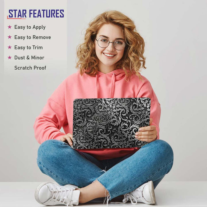 Full Panel Laptop Skin - Metal Floral