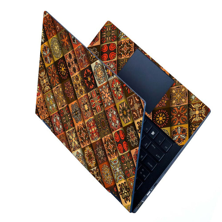 Full Panel Laptop Skin - Mosaic Texture Floral Art