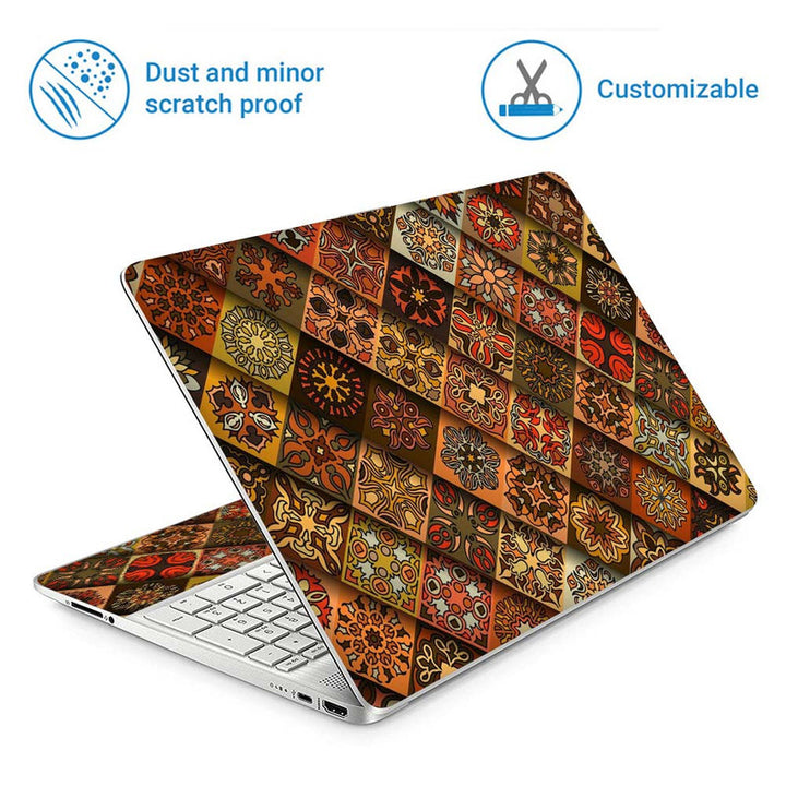 Full Panel Laptop Skin - Mosaic Texture Floral Art