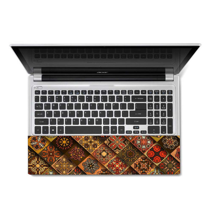 Full Panel Laptop Skin - Mosaic Texture Floral Art