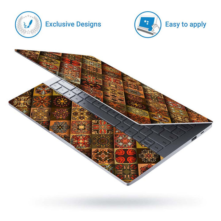 Full Panel Laptop Skin - Mosaic Texture Floral Art