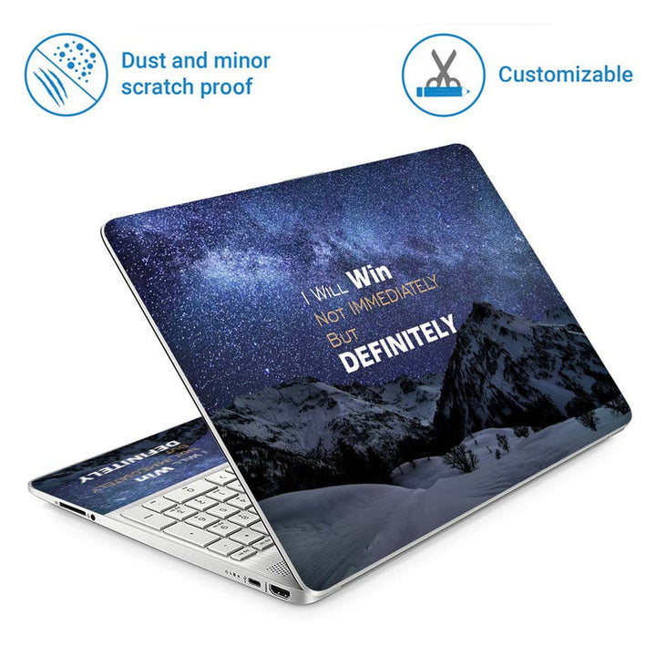 Full Panel Laptop Skin - Mountains Glacier Quotes