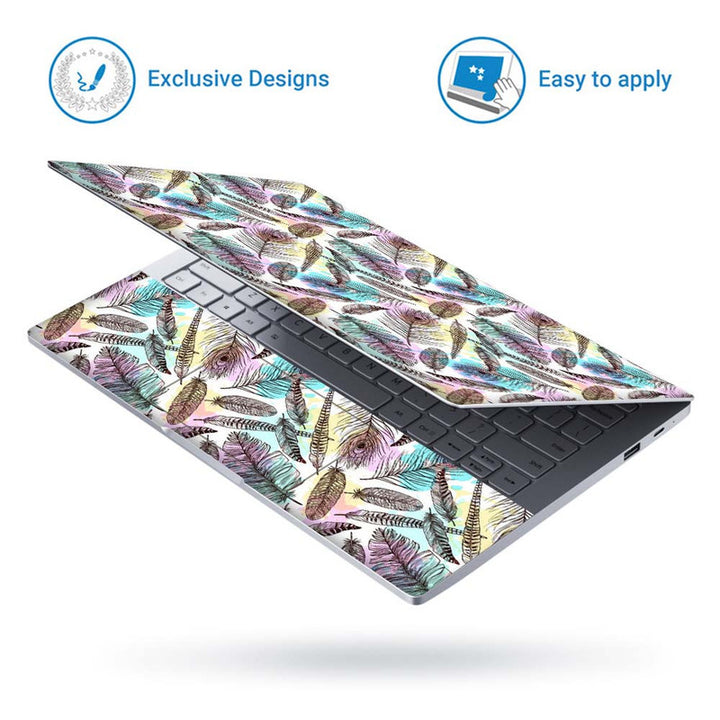 Full Panel Laptop Skin - Multi Feather Art