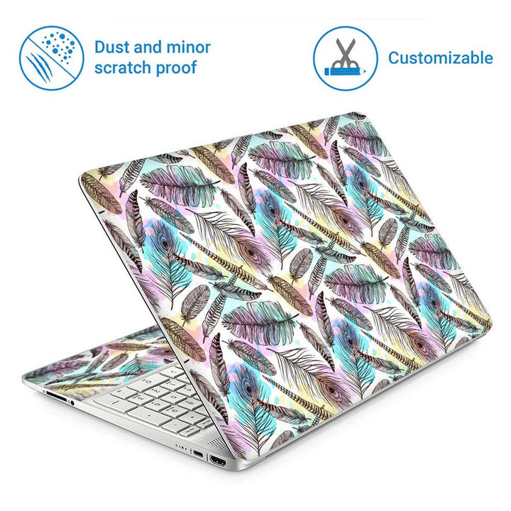 Full Panel Laptop Skin - Multi Feather Art