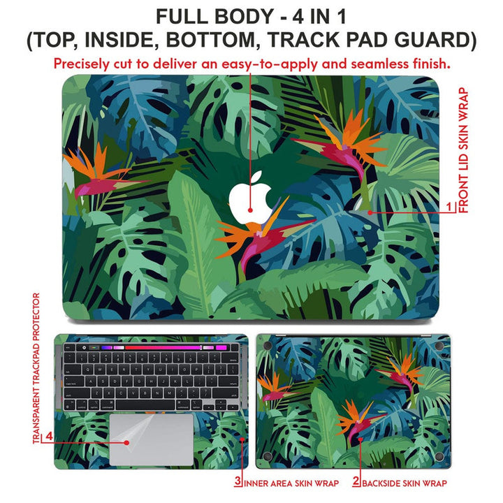 Laptop Skin for Apple MacBook - Multi Leaves Painting Art - SkinsLegend