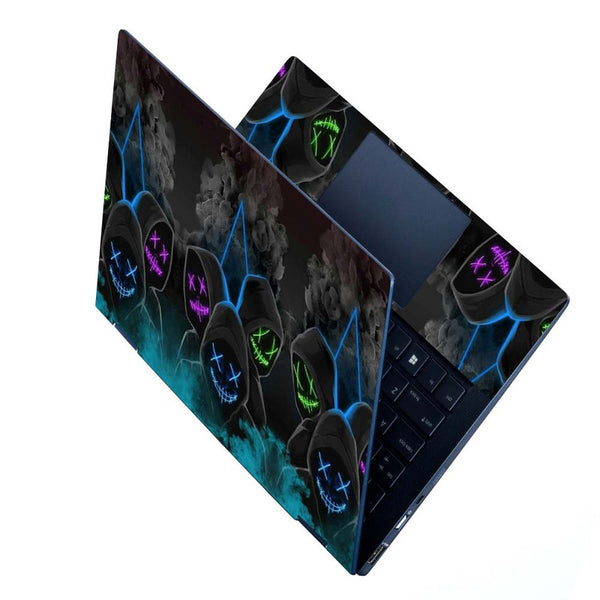 Full Panel Laptop Skin - Multiple Anonymous Hacker Face