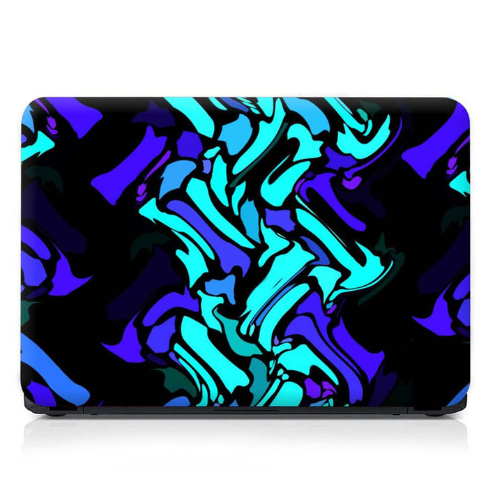 Full Panel Laptop Skin - Neon Cyan Black