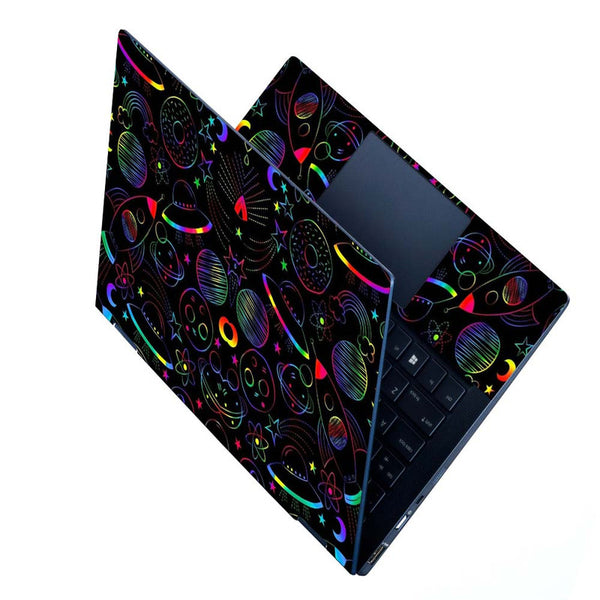 Full Panel Laptop Skin - Neon Space Planet