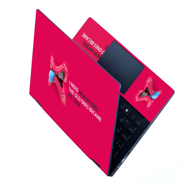 Full Panel Laptop Skin - New Haters Pink