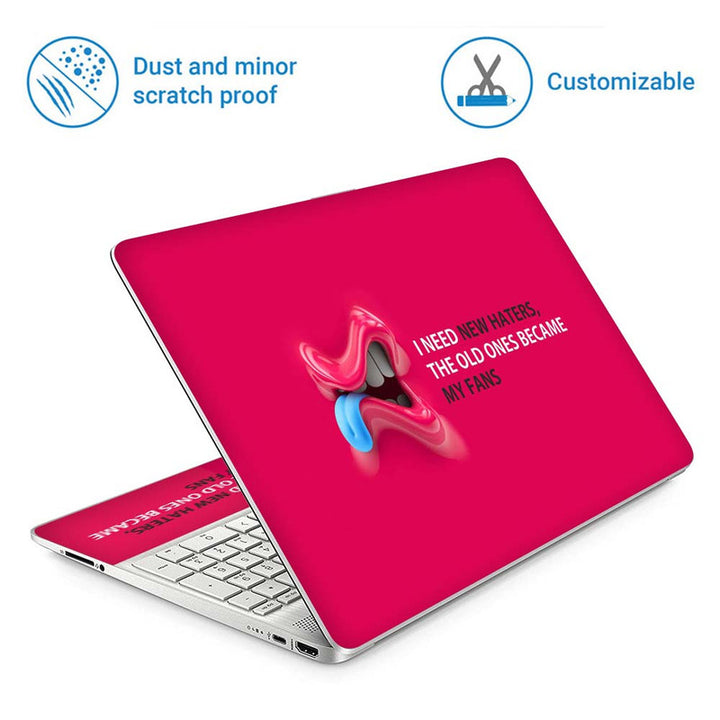 Full Panel Laptop Skin - New Haters Pink