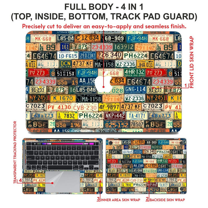 Laptop Skin for Apple MacBook - Number Plates - SkinsLegend