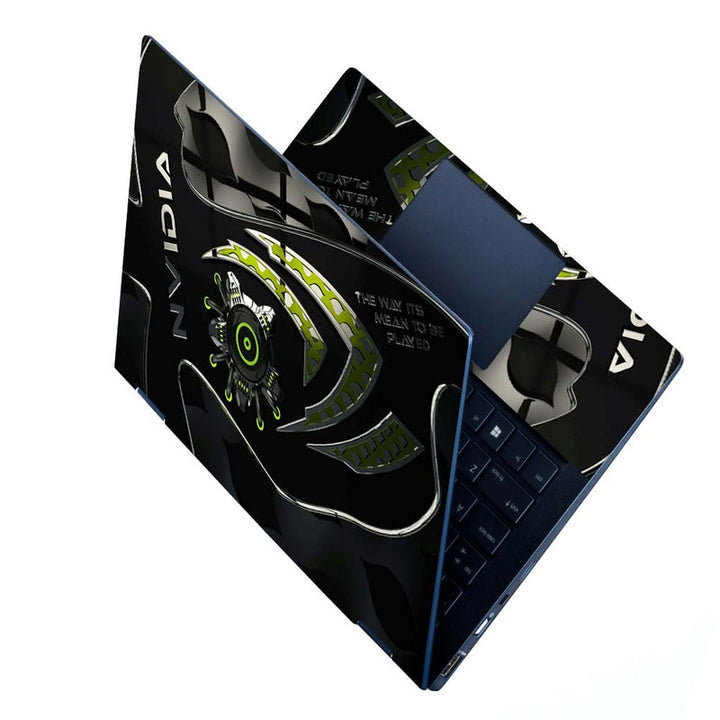 Full Panel Laptop Skin - Nvidia Gear Black