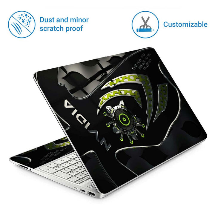 Full Panel Laptop Skin - Nvidia Gear Black