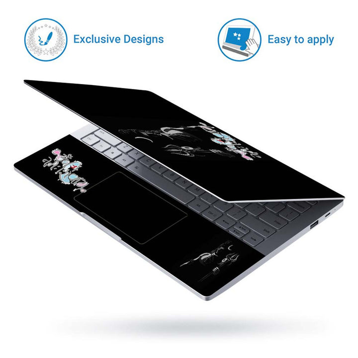 Full Panel Laptop Skin - Om Namah Shivay Black Art