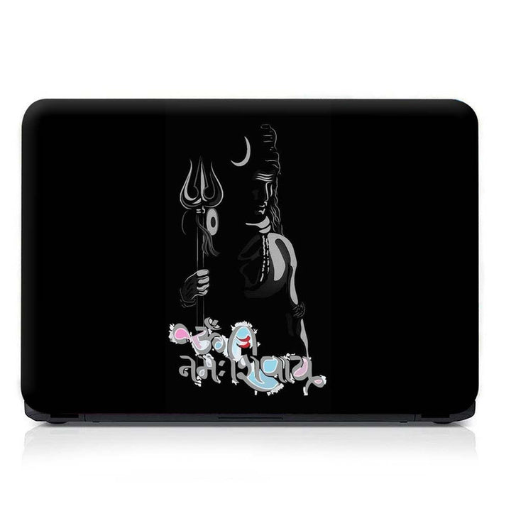 Full Panel Laptop Skin - Om Namah Shivay Black Art