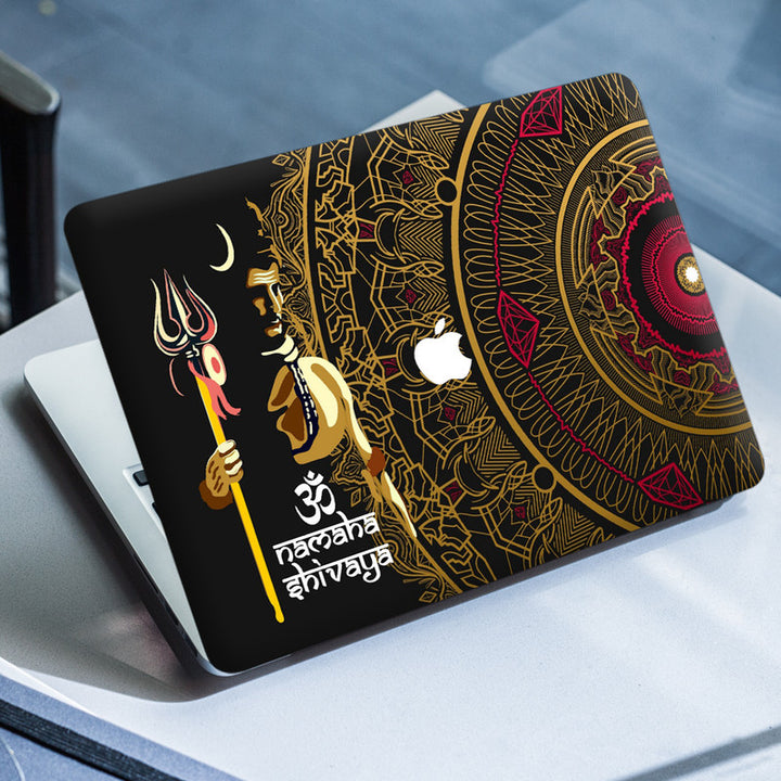 Laptop Skin for Apple MacBook - Om Namah Shivay Brown Floral - SkinsLegend