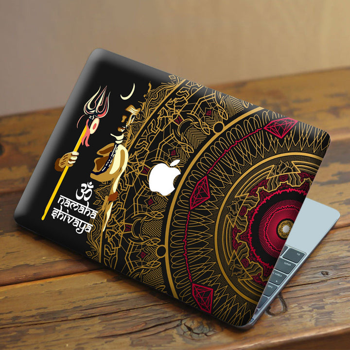 Laptop Skin for Apple MacBook - Om Namah Shivay Brown Floral - SkinsLegend