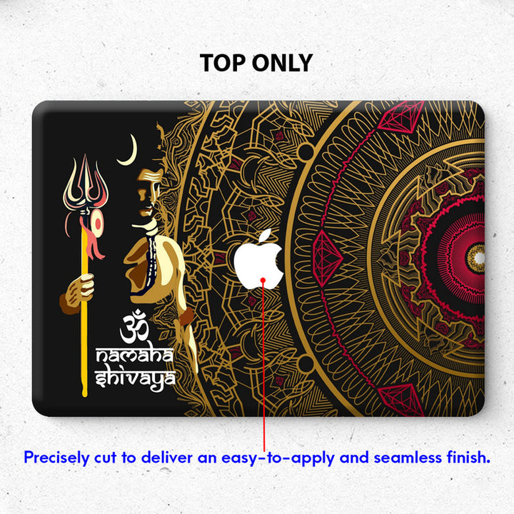 Laptop Skin for Apple MacBook - Om Namah Shivay Brown Floral - SkinsLegend