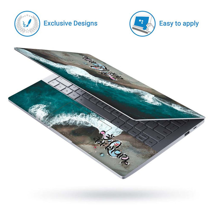 Full Panel Laptop Skin - Om Namah Shivay Sea Wave