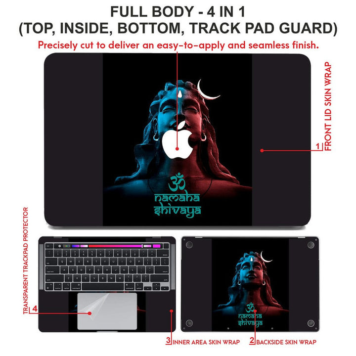 Laptop Skin for Apple MacBook - Om Namah Shivay White Moon - SkinsLegend