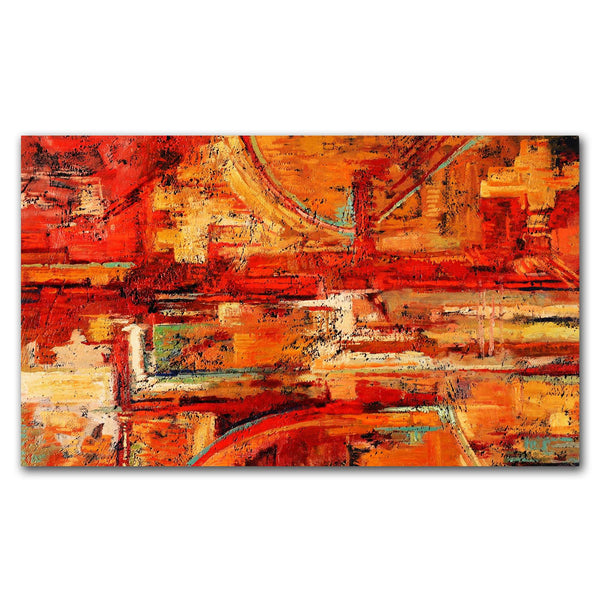 FineArts Rolled Canvas Painting - Orange Shade Wall