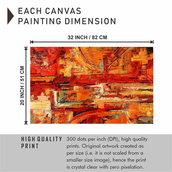 FineArts Rolled Canvas Painting - Orange Shade Wall