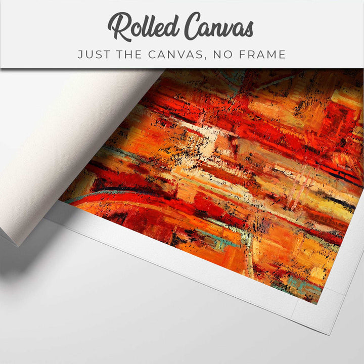 FineArts Rolled Canvas Painting - Orange Shade Wall